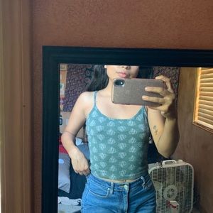 Green crop top